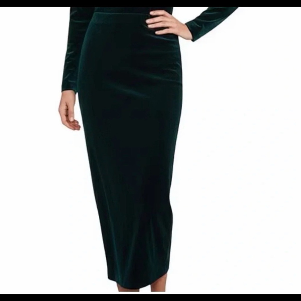 Alex Marie Emerald Velvet Women’s midi skirt
